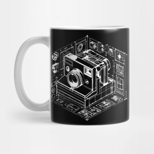 old camera wireframes design Mug